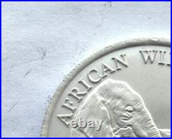 Zambia 2001 Elephant 5000 Kwach 1oz Silver Coin