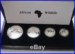 Zambia 2003 African Wildlife Elephant Silver Proof Coin Set RARE