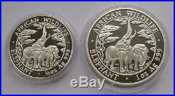 Zambia 2003 African Wildlife Elephant Silver Proof Coin Set RARE