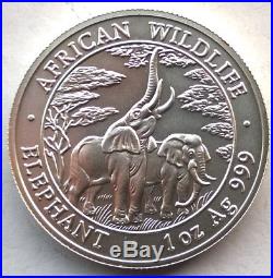 Zambia 2003 Elephant 5000 Kwacha 1oz Silver Coin, Matte, UNC