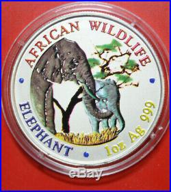 Zambia 5000 Kwacha 2001 African Wildlife Elephant #F3304 Colored Super Rare