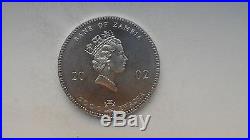 Zambia 5000 Kwacha 2002 Elephants Silver Uncirculated coin