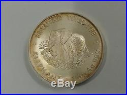 Zambia 5000 Kwacha African Wildlife Elephant 2000 1 oz. 999 Silver Coin RARE