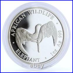 Zambia 5000 kwacha African Wildlife series Elephant silver coin 2002