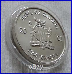 Zambia Elephant 2001 1 oz silver colored coin 5000 kwacha Sambia Elefant farbe